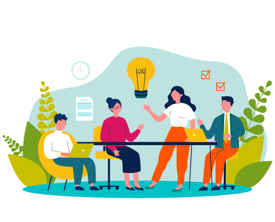 Ilustración de un equipo de trabajo