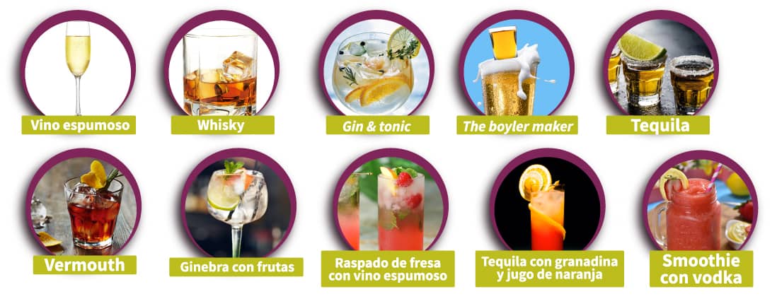 Esquema de varios tipos de bebida