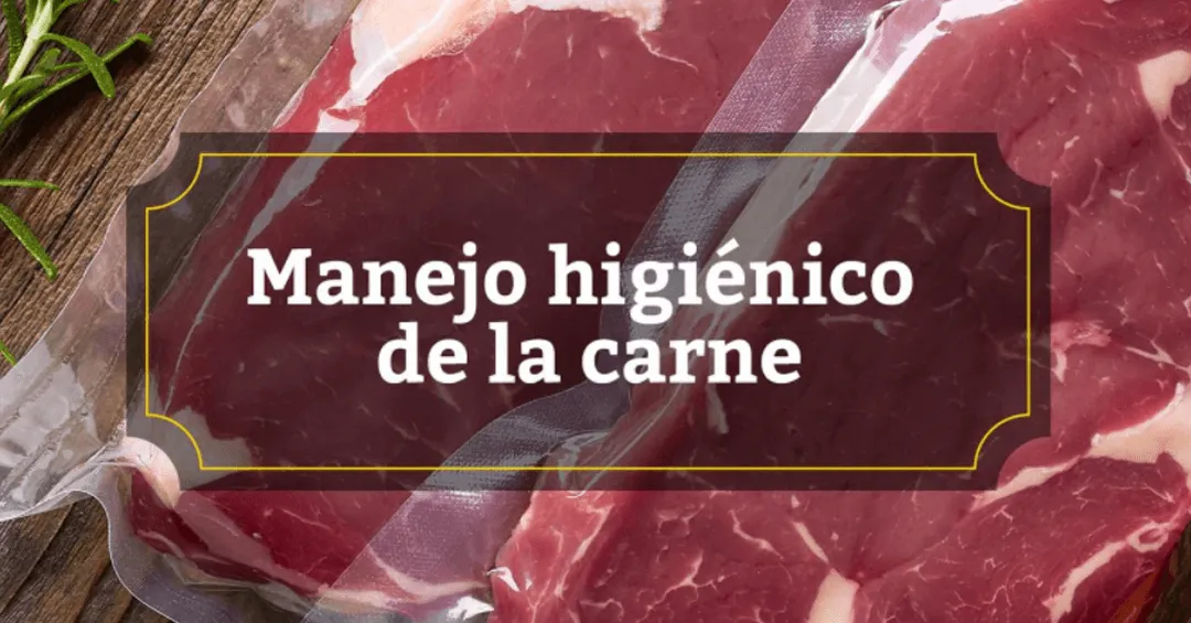 imagen de una carne y un mensaje manejo higiénico de la carne