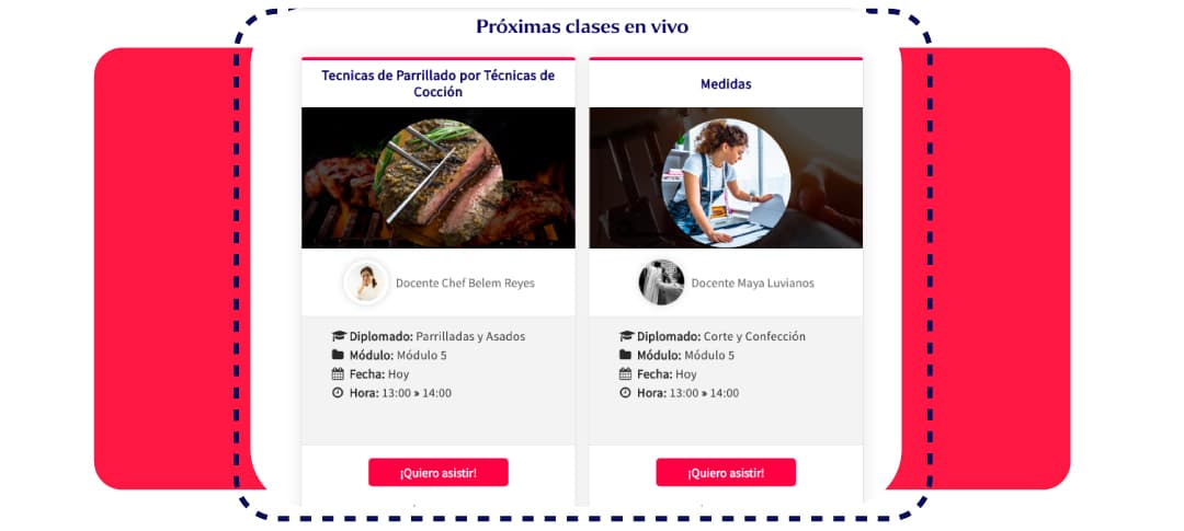 imagen de clases en vivo aprende institute