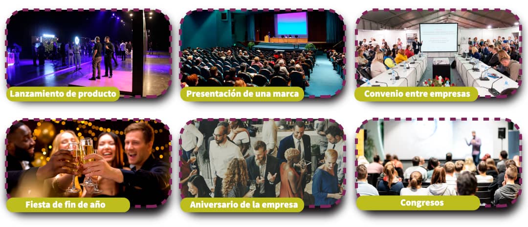 Esquema de los tipos de eventos formales e informales