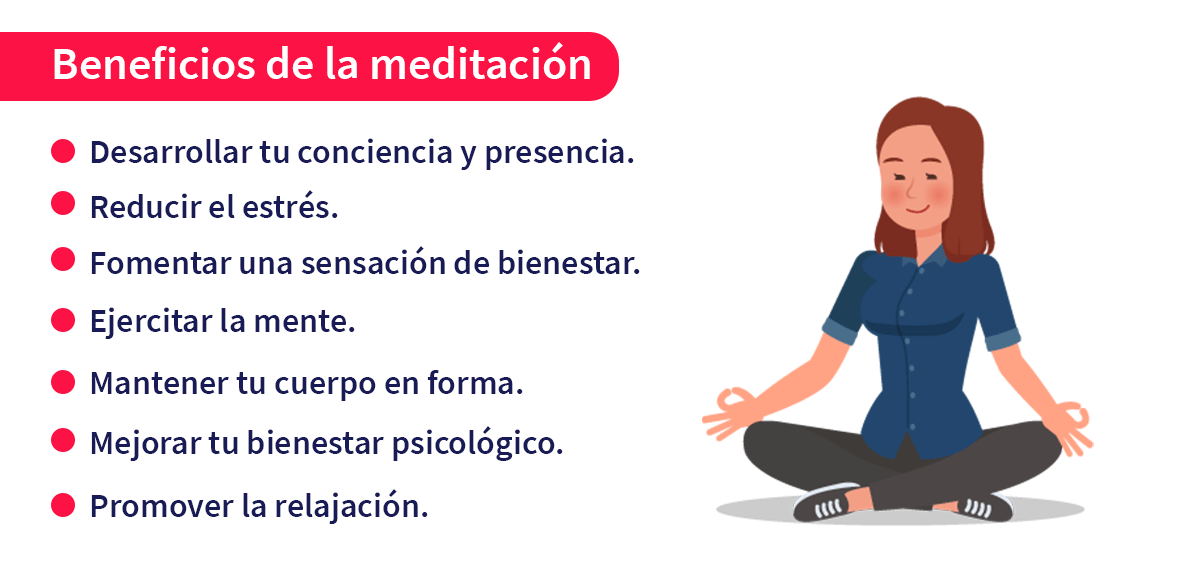 Ilustración mujer meditando