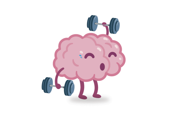 ilustración cerebro ejercitándose