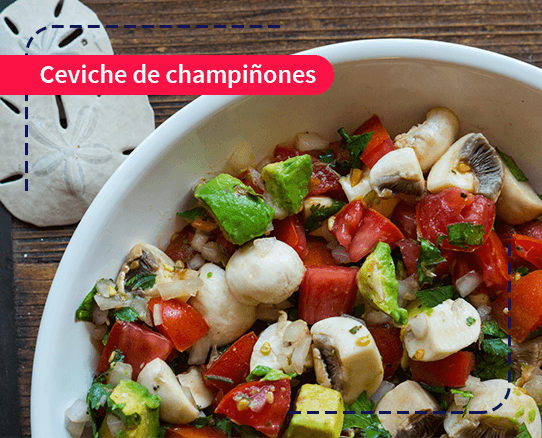 preparación ceviche de champiñones