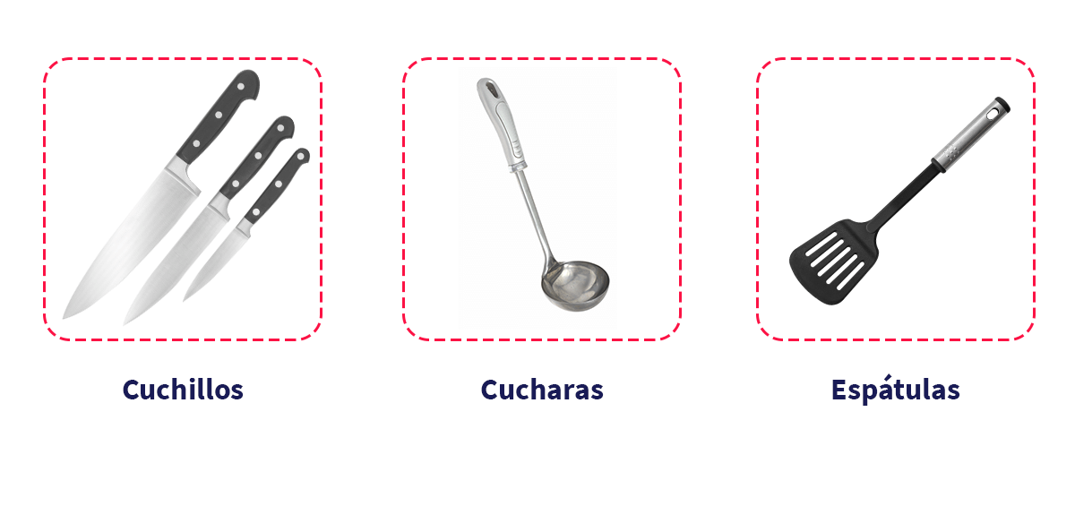 cuchillos cucharas y espátulas