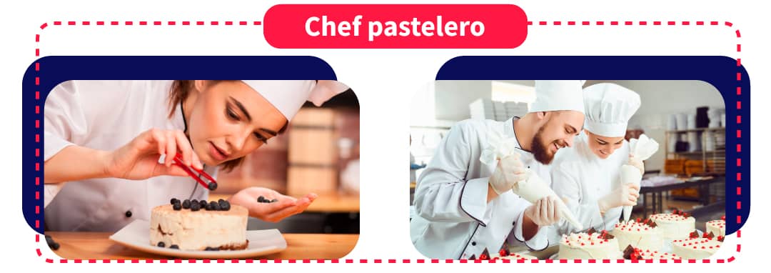 hombre y mujer chefs pasteleros
