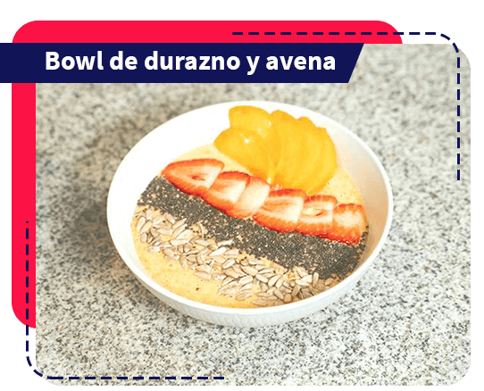 receta para preparar un Bowl de durazno y avena