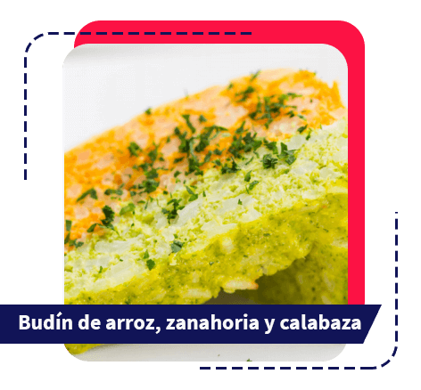 Budín de arroz, zanahoria y calabaza