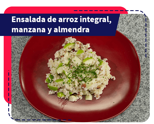 receta de Ensalada de arroz integral, manzana y almendra