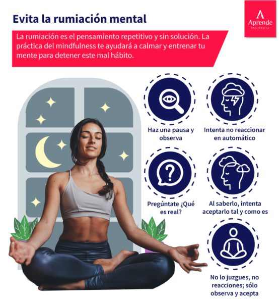 Sigue estos pasos para evitar la rumiación mental con ayuda de Aprende Institute