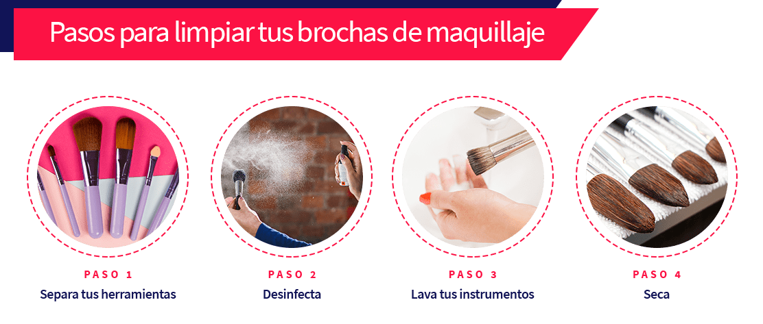 aprende como mantener limpias y en óptimas condiciones tus brochas de maquillaje con ayuda de Aprende Institute
