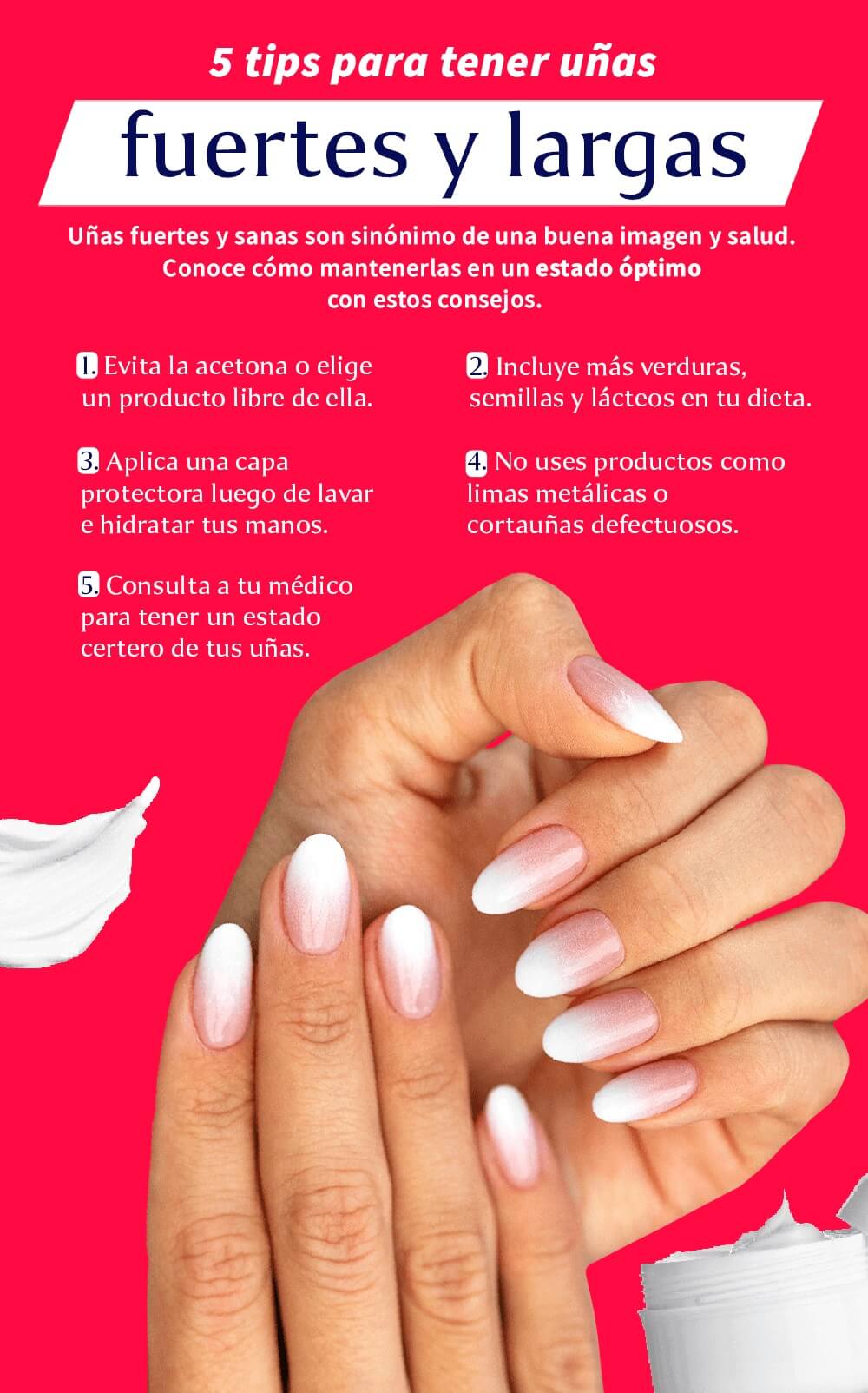 cómo tener uñas largas y fuertes