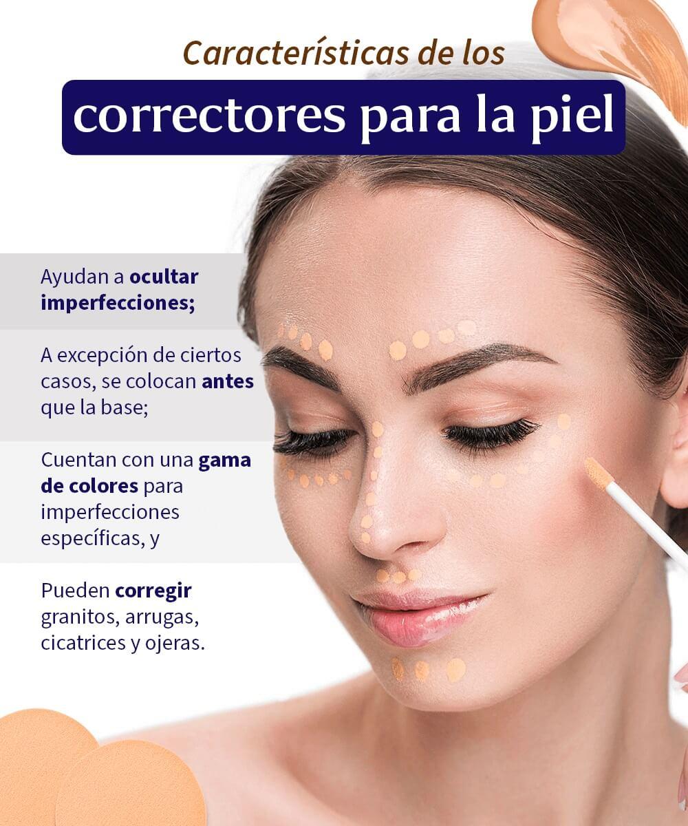 características de los correctores de color en maquillaje