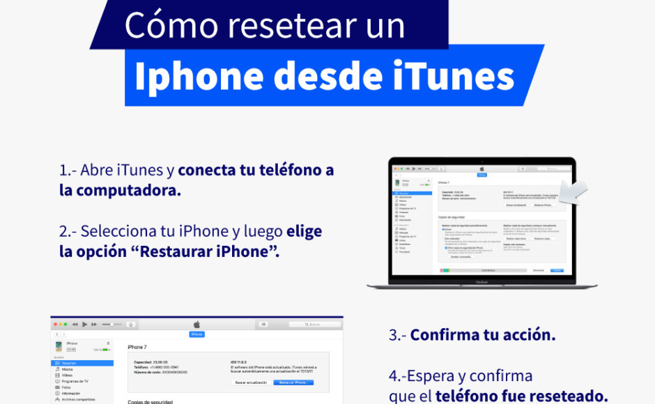 conoce como resetear un iPhone desde iTunes con Aprende Institute