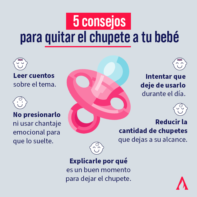 infografia con consejos para quitar el chupete a un bebe