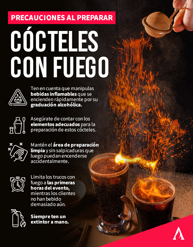 tips y consejos para preparar cocteles con fuego