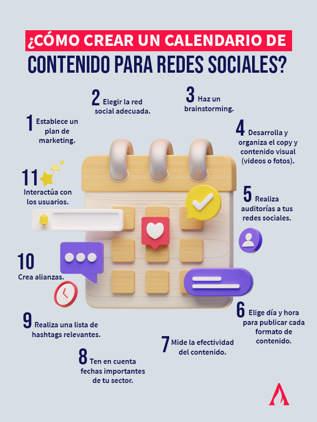 pasos para crear un calendario de contenido para redes sociales