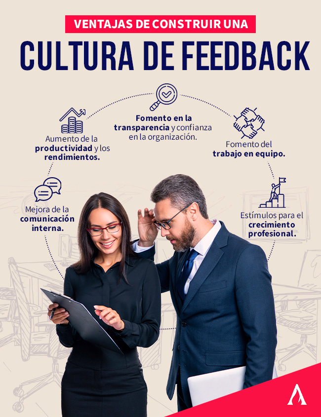 infografia con ventajas de una cultura de feedback