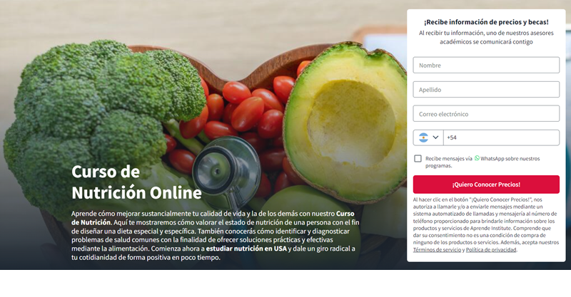estudiar nutrición en usa